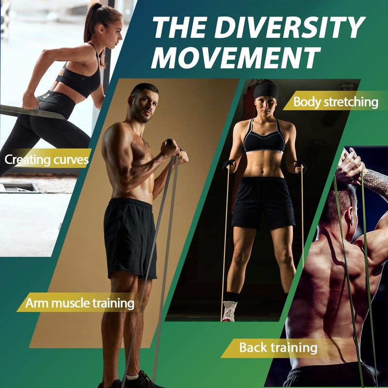 LEEKEY Resistance Bands  Exercise Bands Pull Up Assist Bands - Workout Bands Set - Mobility Band Powerlifting Bands for Men and Women Fitness Training  Physical Therapy Home Workouts - Image 5